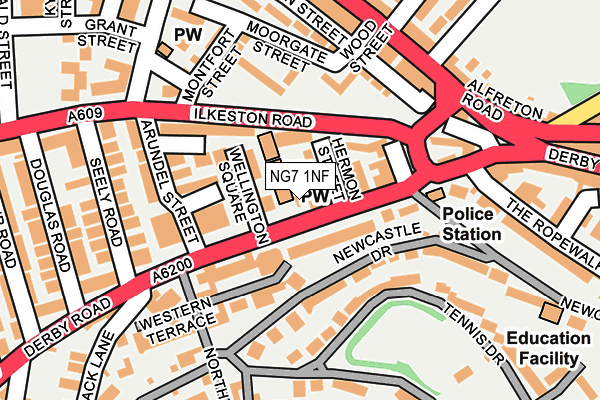 NG7 1NF map - OS OpenMap – Local (Ordnance Survey)