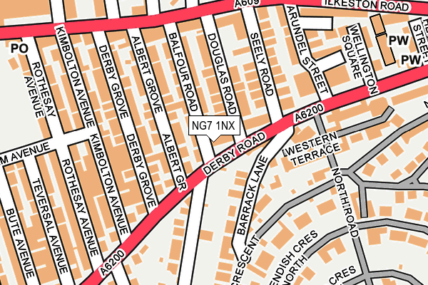 NG7 1NX map - OS OpenMap – Local (Ordnance Survey)