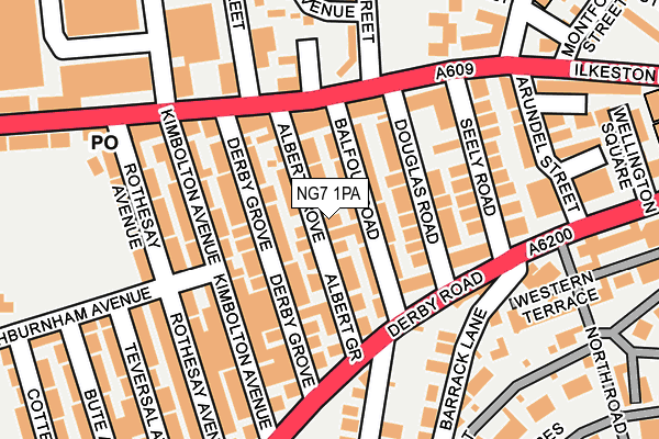 NG7 1PA map - OS OpenMap – Local (Ordnance Survey)