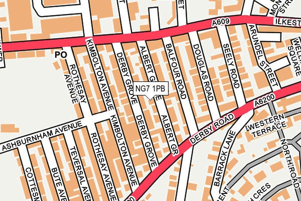 NG7 1PB map - OS OpenMap – Local (Ordnance Survey)