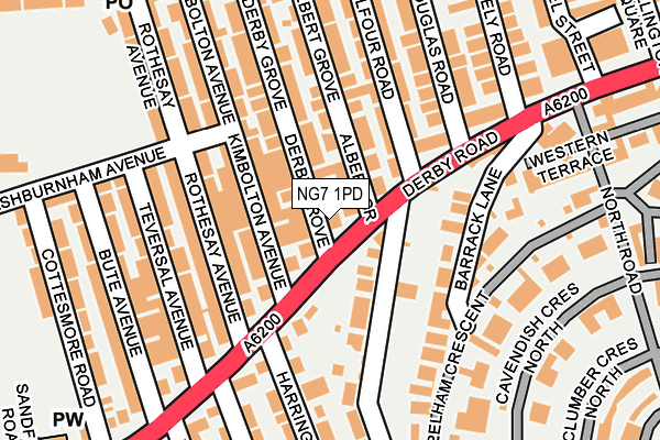 NG7 1PD map - OS OpenMap – Local (Ordnance Survey)