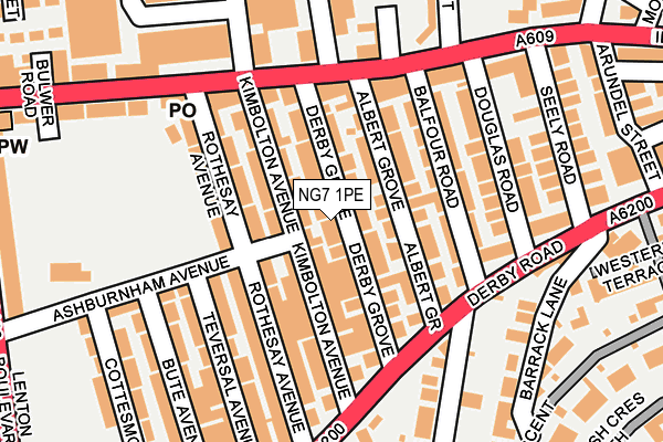 NG7 1PE map - OS OpenMap – Local (Ordnance Survey)