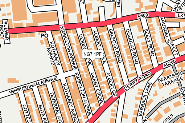 NG7 1PF map - OS OpenMap – Local (Ordnance Survey)