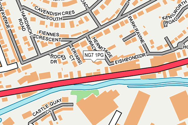 NG7 1PG map - OS OpenMap – Local (Ordnance Survey)