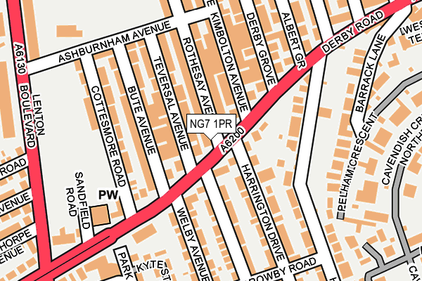 NG7 1PR map - OS OpenMap – Local (Ordnance Survey)