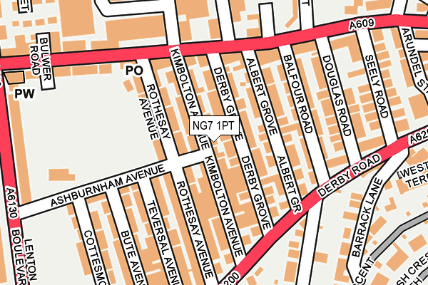 NG7 1PT map - OS OpenMap – Local (Ordnance Survey)