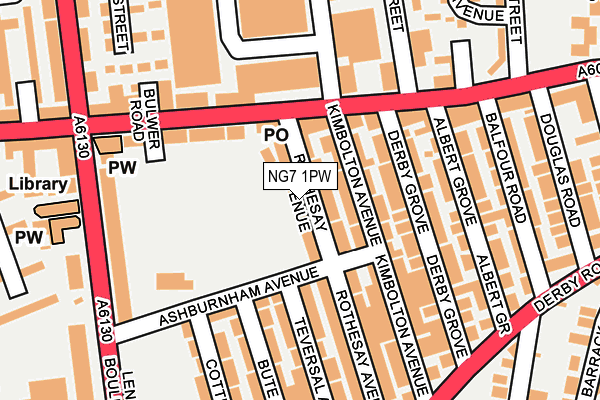 NG7 1PW map - OS OpenMap – Local (Ordnance Survey)