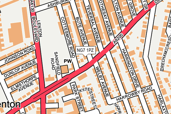 NG7 1PZ map - OS OpenMap – Local (Ordnance Survey)