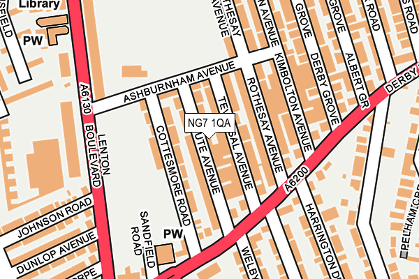 NG7 1QA map - OS OpenMap – Local (Ordnance Survey)