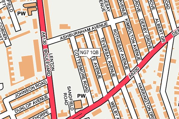 NG7 1QB map - OS OpenMap – Local (Ordnance Survey)