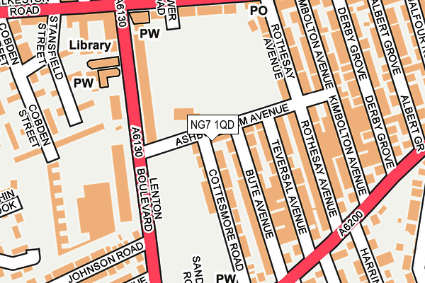 NG7 1QD map - OS OpenMap – Local (Ordnance Survey)