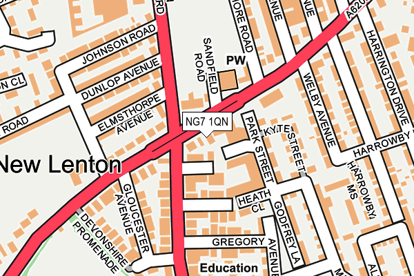 NG7 1QN map - OS OpenMap – Local (Ordnance Survey)