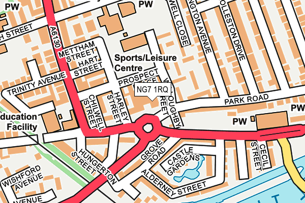 NG7 1RQ map - OS OpenMap – Local (Ordnance Survey)