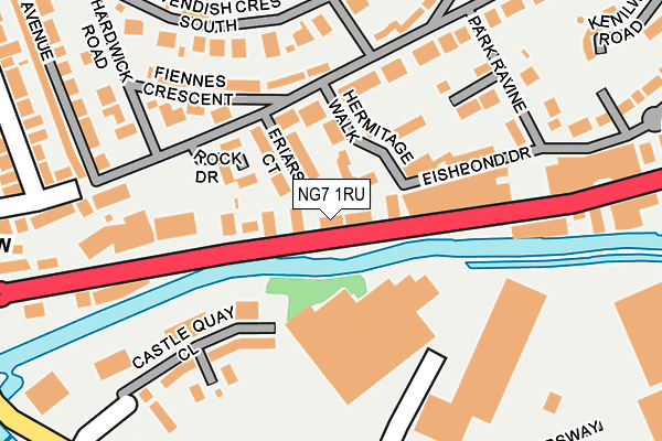 NG7 1RU map - OS OpenMap – Local (Ordnance Survey)