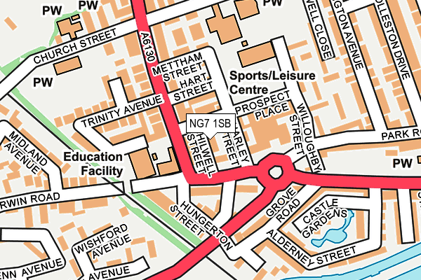 NG7 1SB map - OS OpenMap – Local (Ordnance Survey)