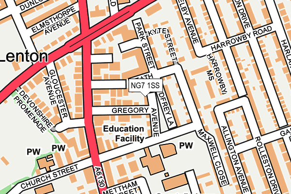 NG7 1SS map - OS OpenMap – Local (Ordnance Survey)