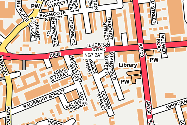 NG7 2AT map - OS OpenMap – Local (Ordnance Survey)