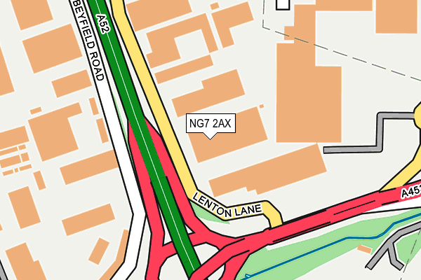 NG7 2AX map - OS OpenMap – Local (Ordnance Survey)