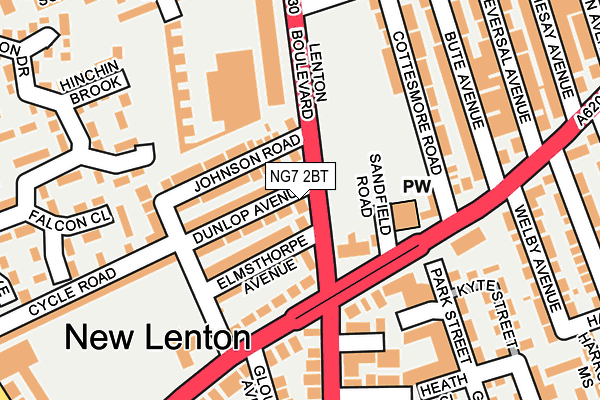 NG7 2BT map - OS OpenMap – Local (Ordnance Survey)