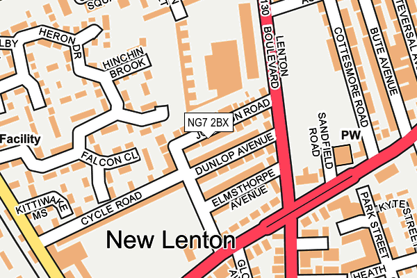 NG7 2BX map - OS OpenMap – Local (Ordnance Survey)