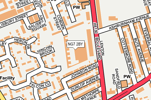 NG7 2BY map - OS OpenMap – Local (Ordnance Survey)