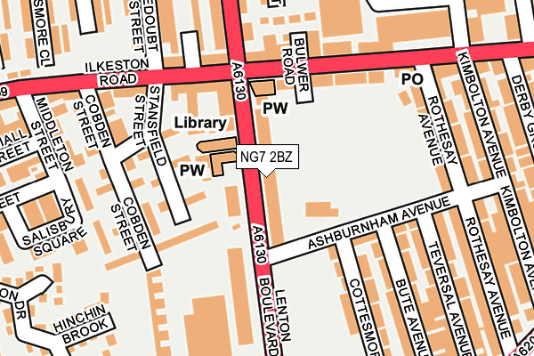 NG7 2BZ map - OS OpenMap – Local (Ordnance Survey)