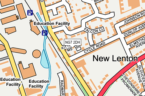 NG7 2DH map - OS OpenMap – Local (Ordnance Survey)