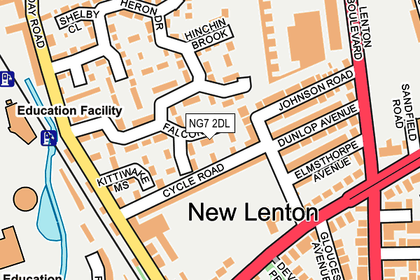 NG7 2DL map - OS OpenMap – Local (Ordnance Survey)