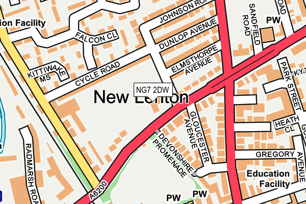 NG7 2DW map - OS OpenMap – Local (Ordnance Survey)