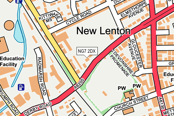 NG7 2DX map - OS OpenMap – Local (Ordnance Survey)