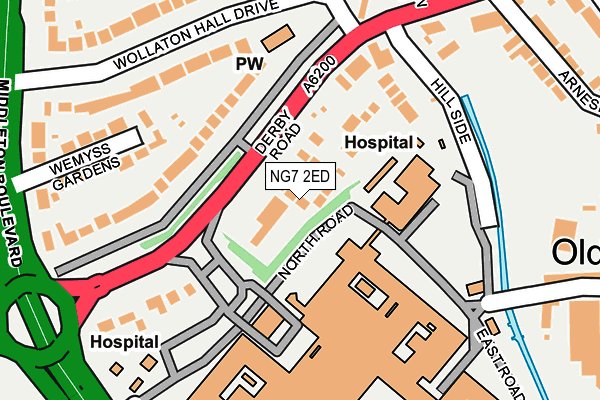 NG7 2ED map - OS OpenMap – Local (Ordnance Survey)