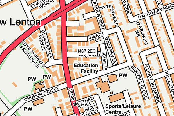 NG7 2EQ map - OS OpenMap – Local (Ordnance Survey)