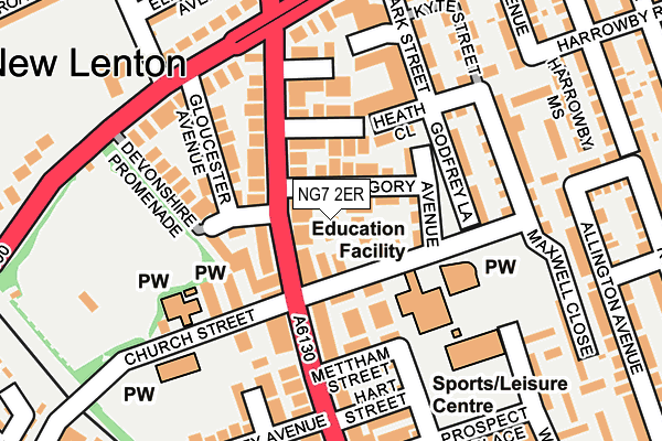 NG7 2ER map - OS OpenMap – Local (Ordnance Survey)