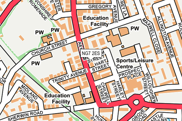 NG7 2ES map - OS OpenMap – Local (Ordnance Survey)