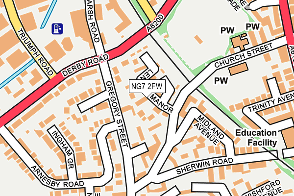 NG7 2FW map - OS OpenMap – Local (Ordnance Survey)