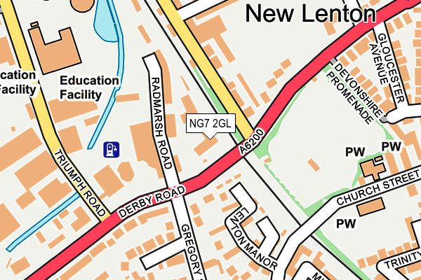 NG7 2GL map - OS OpenMap – Local (Ordnance Survey)