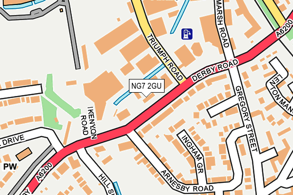 NG7 2GU map - OS OpenMap – Local (Ordnance Survey)