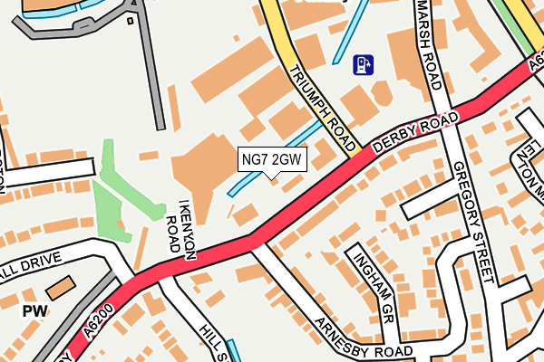 NG7 2GW map - OS OpenMap – Local (Ordnance Survey)