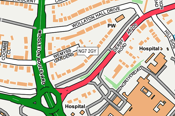 NG7 2GY map - OS OpenMap – Local (Ordnance Survey)