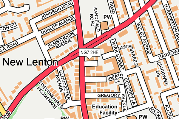 NG7 2HE map - OS OpenMap – Local (Ordnance Survey)