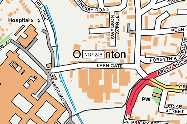 NG7 2JB map - OS OpenMap – Local (Ordnance Survey)