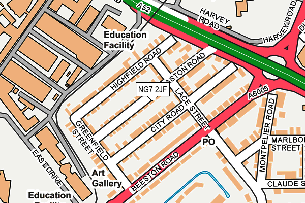 NG7 2JF map - OS OpenMap – Local (Ordnance Survey)