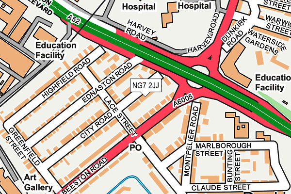 NG7 2JJ map - OS OpenMap – Local (Ordnance Survey)