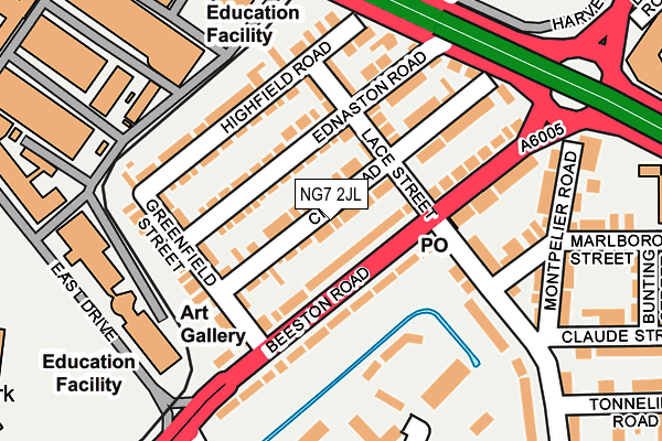 NG7 2JL map - OS OpenMap – Local (Ordnance Survey)