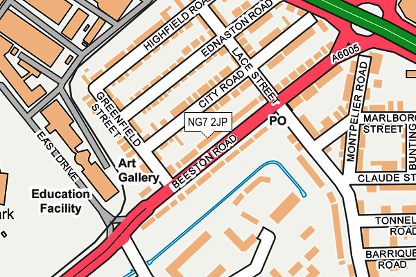 NG7 2JP map - OS OpenMap – Local (Ordnance Survey)