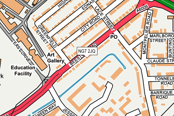 NG7 2JQ map - OS OpenMap – Local (Ordnance Survey)