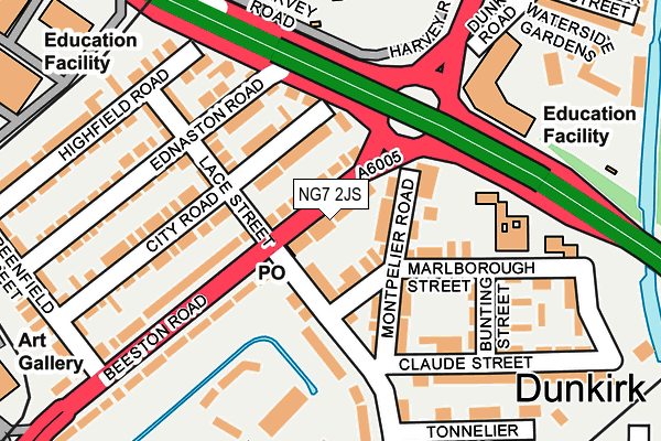 NG7 2JS map - OS OpenMap – Local (Ordnance Survey)