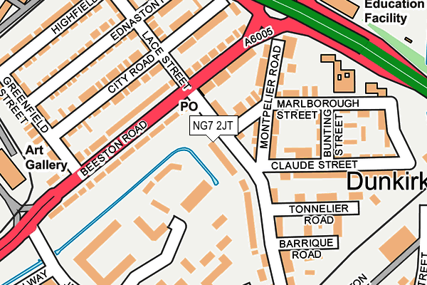 NG7 2JT map - OS OpenMap – Local (Ordnance Survey)