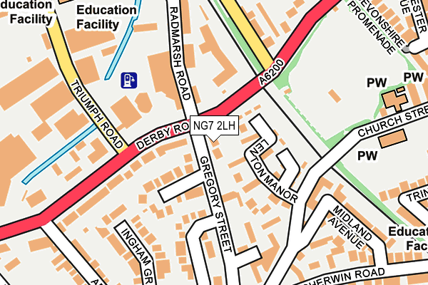 NG7 2LH map - OS OpenMap – Local (Ordnance Survey)