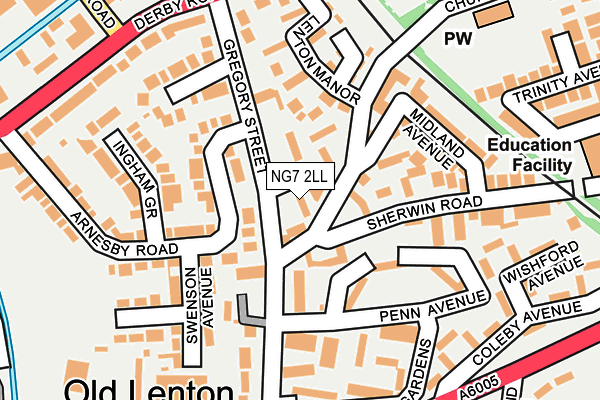 NG7 2LL map - OS OpenMap – Local (Ordnance Survey)